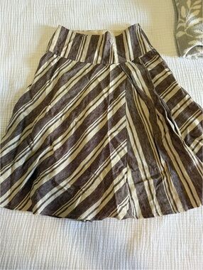 GAP Brown and Cream Striped Circle Skirt